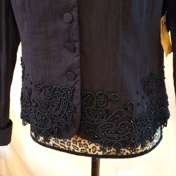 REDUCED!!Coldwater Creek Embellished Jacket Size:10P Color:Black NWOT - Picture 3 of 16